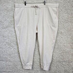 Barefoot Dreams Malibu Jogger Pants Women 2X Cream Cotton Drawstring Cozy